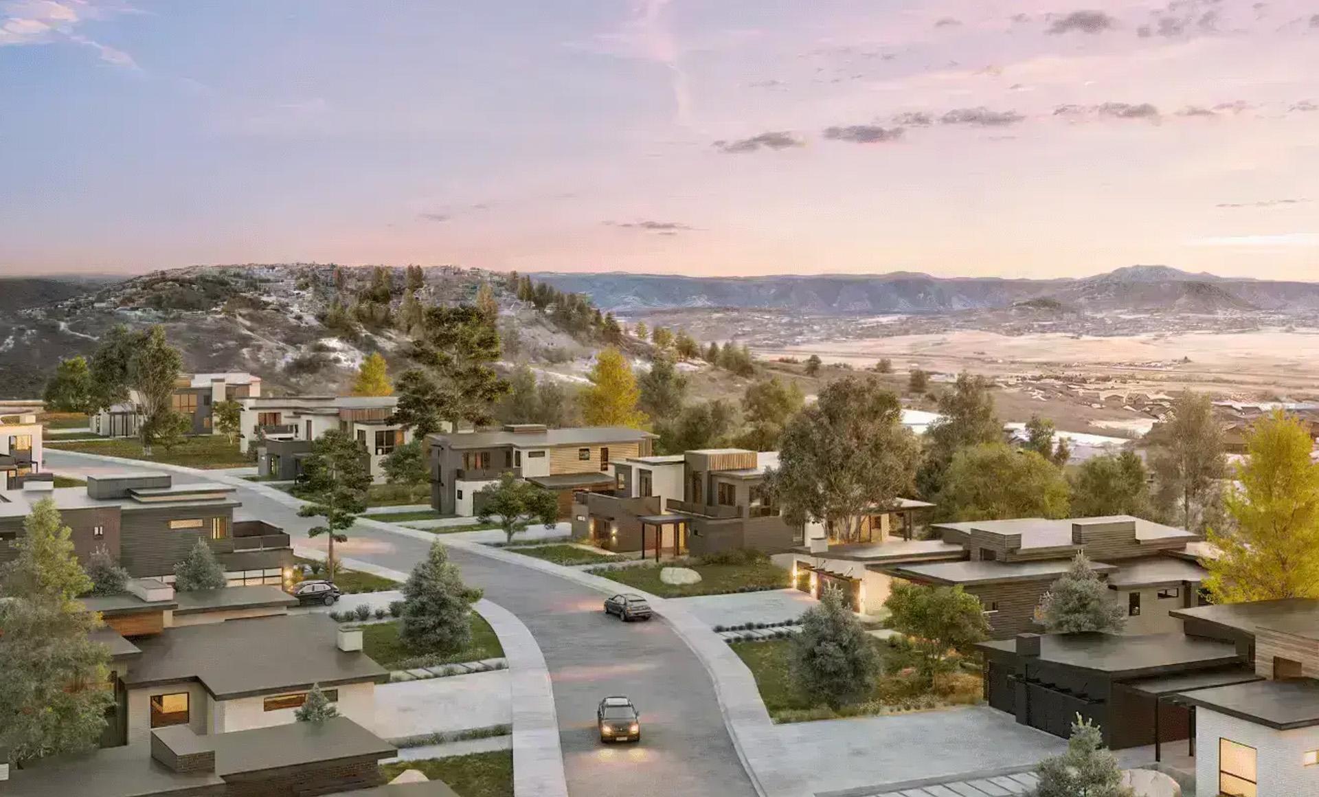 Colorado new construction community with mountain views